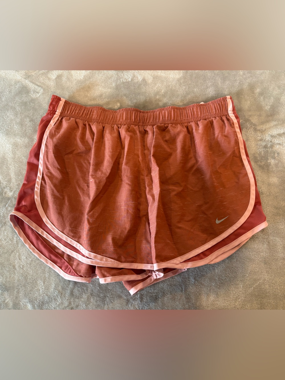 Nike Women's Rust and Pink Athletic Running Shorts